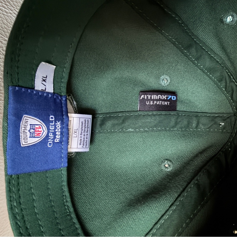 New NFL Reebok Football NY Jets Baseball Cap Green Fitted Sideline Headwear L/XL - Picture 12 of 16